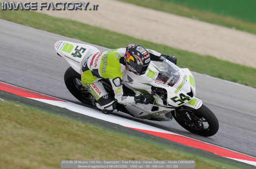 2010-06-26 Misano 1182 Rio - Supersport - Free Practice - Kenan Sofuoglu - Honda CBR600RR